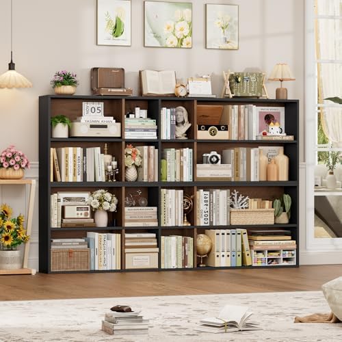 FOTOSOK Bookshelf Bookcase 7-Tier Narrow Bookshelf Tall DVD CD Media Shelf - Image 6