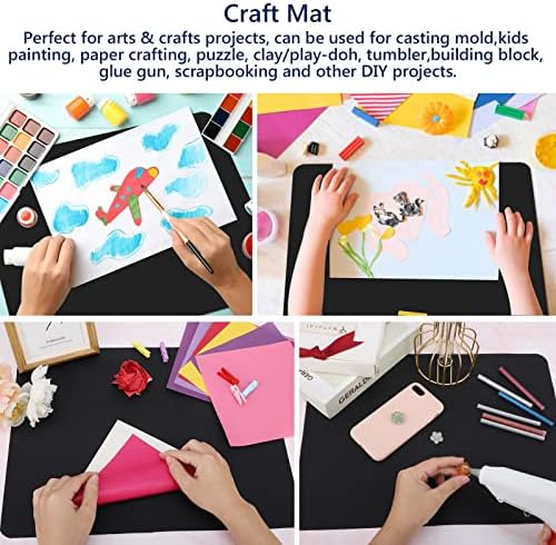 Gartful 2 Pack Silicone Crafting Mats, 15.7" x 11.8" Silicone Mat for Crafts, Large Heat Resistant Sheet for Jewelry Casting, Epoxy Resin, Painting, Counter Table Protector, Placemat, Nonstick, Black - Image 5