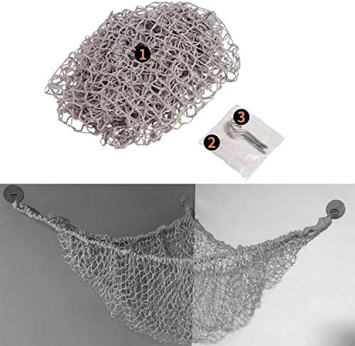 Stuffed Animal Hammock, Toy Hammock Storage Net, LXUNYI Mesh Toy Net Holder Jumbo Wall Corner Giant Stuff Animal Net Hammocks Plush Net Organizer for Bedroom (Gray, 84 inch) - Image 5