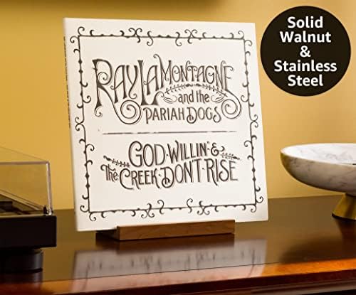 Optage Audio Now Playing Vinyl Record Stand, Solid Walnut Display Holder - Image 2