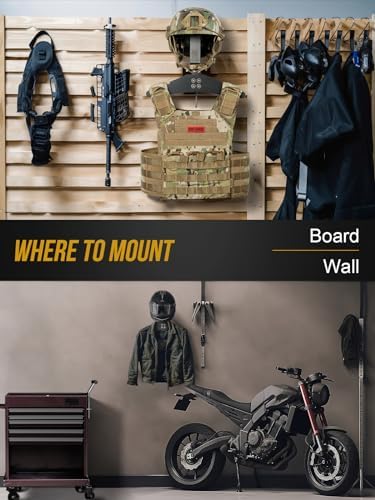 ONETIGRIS Tactical Gear Wall Mount, Heavy Duty Helmet & Plate Carrier Rack - Image 4