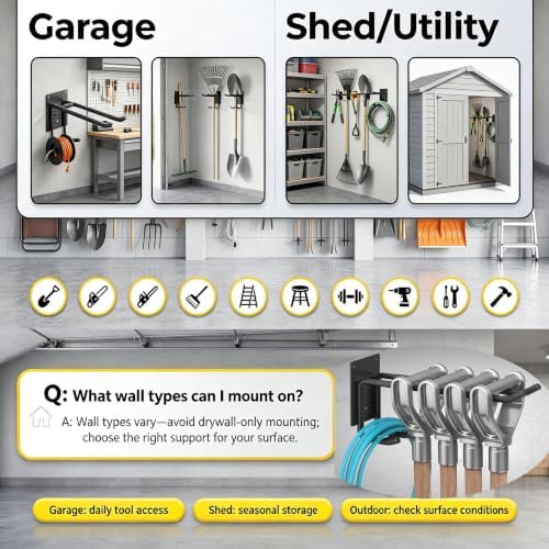 Garage Wall Organizer-Garden Tool Rack Wall Mount - Image 7