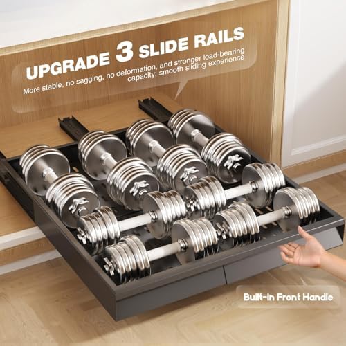 Seinloes Pull Out Cabinet Organizer, 4-Side Expandable to Fit Most Cabinets, 3 Rail Slide Out Drawers with Raising Pad for Framed & Frameless Cabinets, 13"-21" W x 17"-24" D, Black, 4 Pack - Image 7