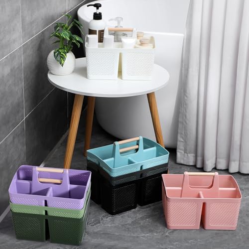 rejomiik Plastic Shower Caddy, Portable Shower Basket with Handle, Purple - Image 6