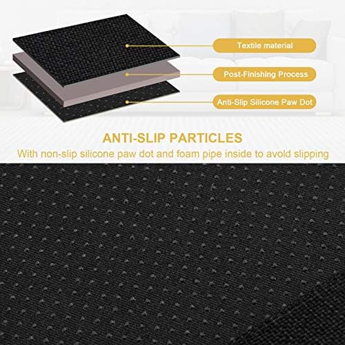 Sofa Armrest Organizer Non-Slip Remote Control Holders for Recliner Couch Chair Armchair Caddy with 5 Pockets for Table,Cell Phone,Ipad,Magazines,Books (Black, 13 x 35 Inch) (Pack of 2) - Image 3