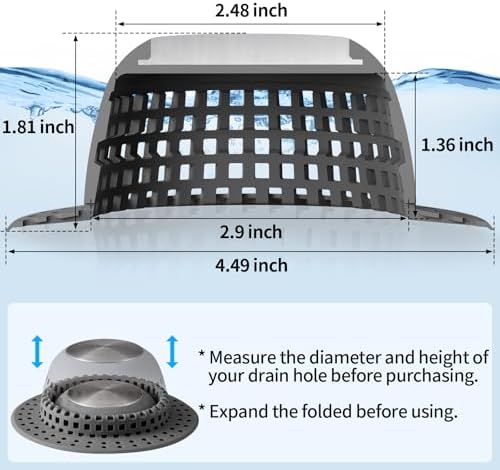Aluvor Shower Drain Hair Catcher Bathtub Drain Cover Sink Drain Protector - Image 4