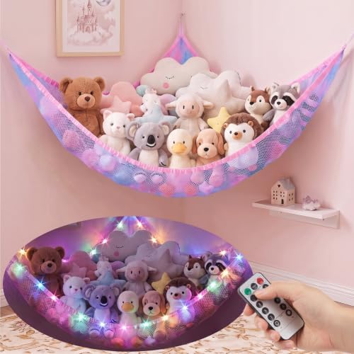 Stuffed Animals Hammock with Remote Control Toy Net Room Decor Storage by UnicornCastle
