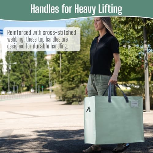 VENO Heavy Duty Moving Bags, Storage Bags, 22 Gallon, Light Green, 4 Pack - Image 4
