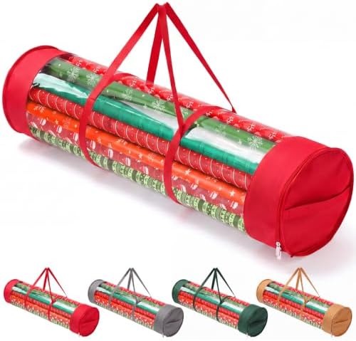 Christmas Wrapping Paper Organizer, 41" Gift Wrapping Paper Storage Red by Dntorx