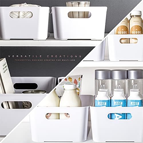 BINO | Plastic Storage Bins, Large - 2 Pack, White | THE SOHO COLLECTION | Pantry Organizers and Storage Containers Fridge Organizer Bins Kitchen Cabinet Organizer Medicine Cabinet Bin - Image 4