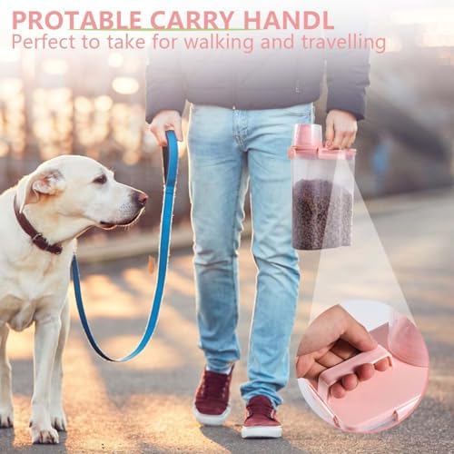 SenseYo Pet Food Storage Container Bin 2.5 lb Portable BPA Free Cat Dog Food Storage Container Dispenser with Measuring Cup and Seal Buckle for Small Animal Kibble Bird Seed Oatmeal Rice Flour - Image 6