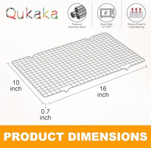 2 PCS Cooling Racks for Cooking and Baking, 10" x 16", Silver - Image 6