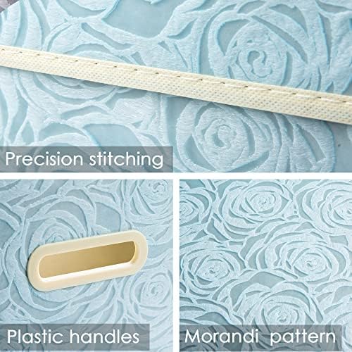 PRANDOM Collapsible Storage Cubes with Lids Fabric Decorative Storage Bins Boxes Organizer Containers Baskets with Cover Handles for Bedroom Closet Living Room 14.9x9.8x9.8 Inch 3 Pack - Image 4