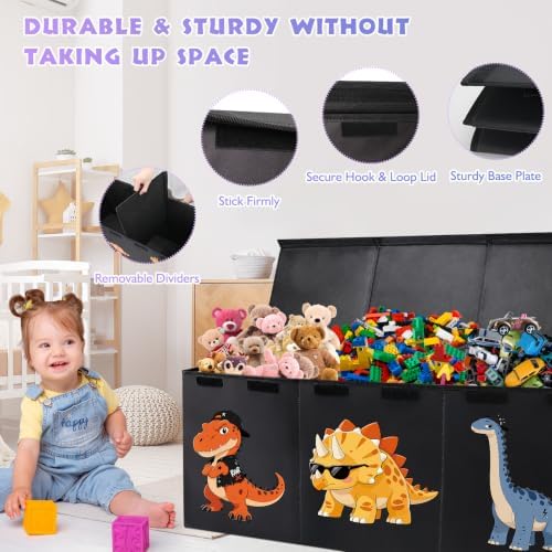 Extra Large Toy Box Storage Chest with Lid for Kids’ Room - 40x16x14'' - Image 4