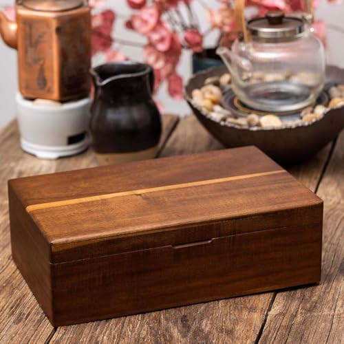 12.2'' Tea Packet Storage Box, Wooden Tea Bag Organizer, 8-Compartment Tea Holder with Rustic Design, Perfect for Kitchen or Office Use - Image 5