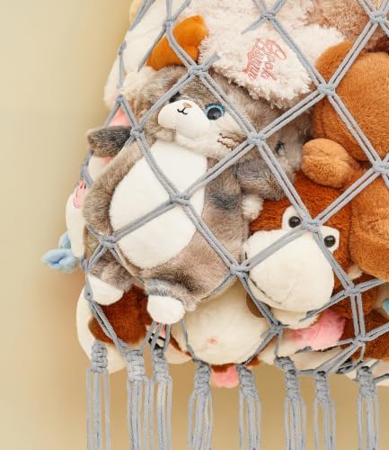 Stuffed animal net Hammock - Large 44'' H, Space-Saving (Silver Gray) - Image 3