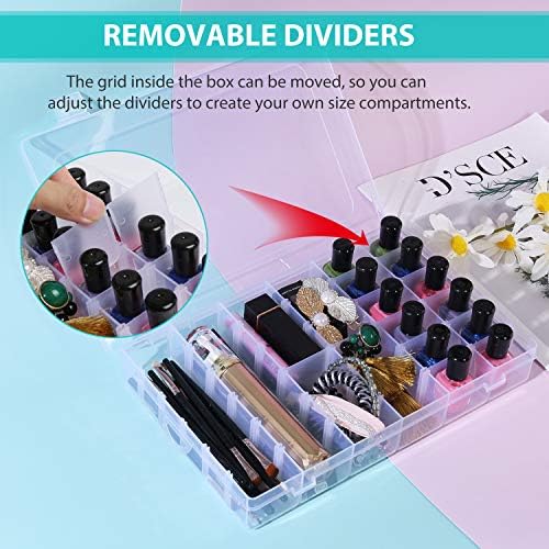 Umirokin Small Parts Organizer Box 2 Pack, 36 Grid Bead Organizer with Adjustable Dividers, Plastic Organizer Box for Screws, Jewelry Making, Craft Storage, Fishing Tackle, Clear Compartment Container - Image 5