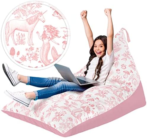 Huddle Designer Stuffed Animal Bean Bag Storage Chair Cover XL Pink Unicorn by HuddleSupplyCo