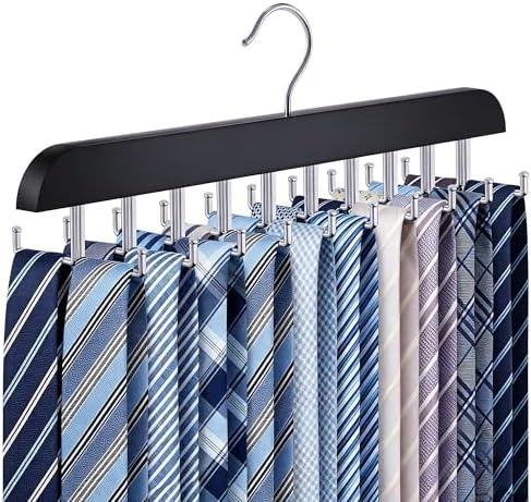Tie Rack Hanger for Closet,1 Blet Organizer for Men with 20 Foldable Hooks by Liangmall