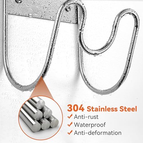 Stainless Steel Garden Hose Holder - Extra Large Heavy Duty Silver SS304 Wall Mounted Hanger for Water Hose, Extension Cords, Vacuum Lines, Anti-Rust Patented Design - Image 4