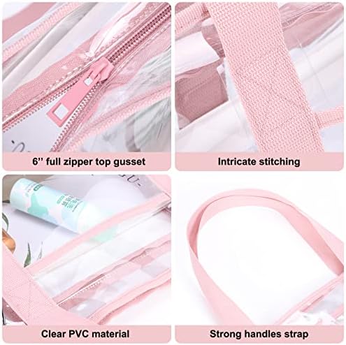 BORMELUN clear tote bag,Purse handle with zipper for work plastic transparent see through women - Image 4