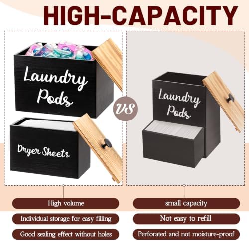 Dandat 4 Pcs Magnetic Laundry Room Organization Set, Black - Image 5
