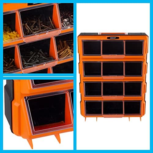 Stalwart Plastic Storage Drawers for Garage Organization, Black - Image 7