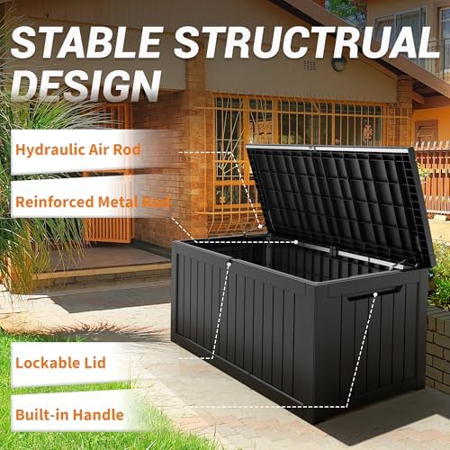 Outdoor Storage Box Waterproof, 300 Gallon Deck Box for Patio Storage - Image 3