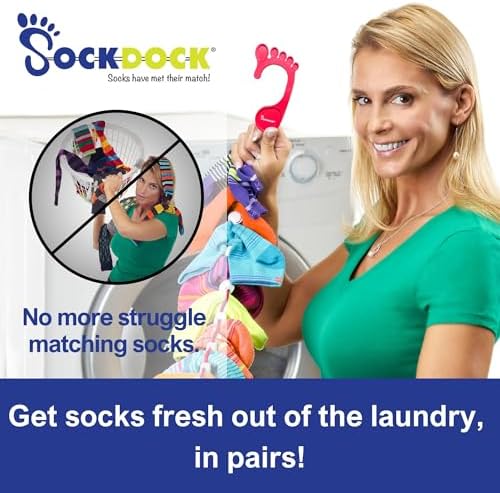 Sock Laundry Solution for Washing Drying & Storing Socks in Pairs, Clip & Hold Socks in Washer Dryer & Closet 2-Pack - Image 2