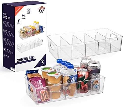 ClearSpace Pantry Storage Bins with Removable Dividers, XL, 2 Pack by ClearSpace