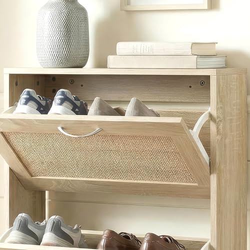 HOPUBUY Shoe Cabinet for Entryway, Narrow Shoe Storage with 3 Flip Drawers - Image 5