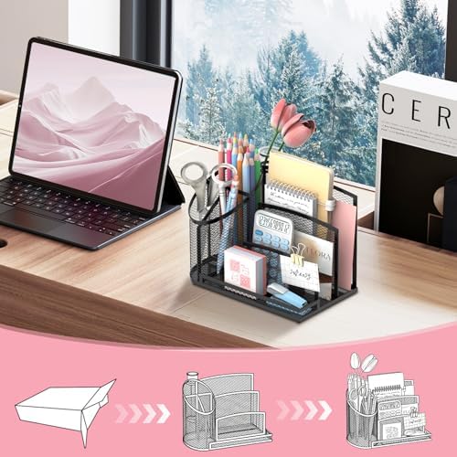Mail Organizer Countertop for Desk, Mail File Holder with 3-Slot, Designer - Image 6