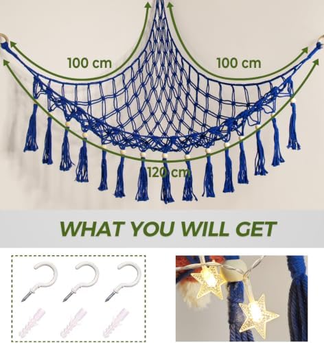 Stuffed Animal Toy Storage Hammock with LED Light,Plushie Net for RoomDecor - Image 5