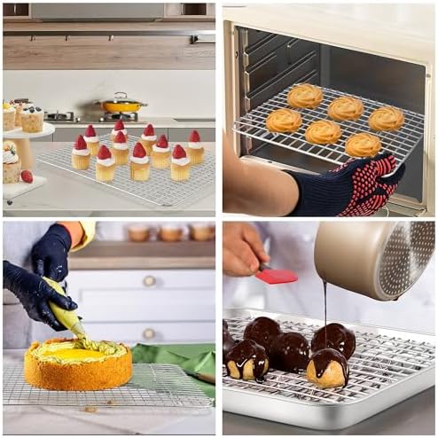 TeamFar Cooling Rack, Stainless Steel Baking Rack for Oven - Image 4