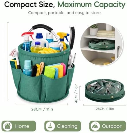 Cleaning Caddy with Handle,Cleaning Supplies Organizer Bucket - Image 6
