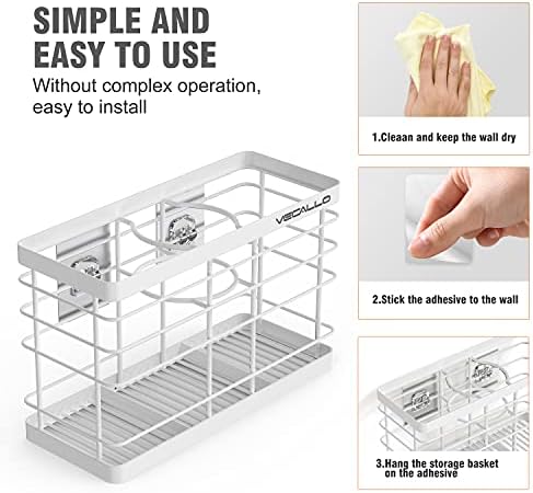Hair Tool Organizer, Curling iron stands, Bathroom Organizer Basket Hair Supplies Organizer Storage Hair Dryer Holder- Wall Mount No Drilling - Image 4
