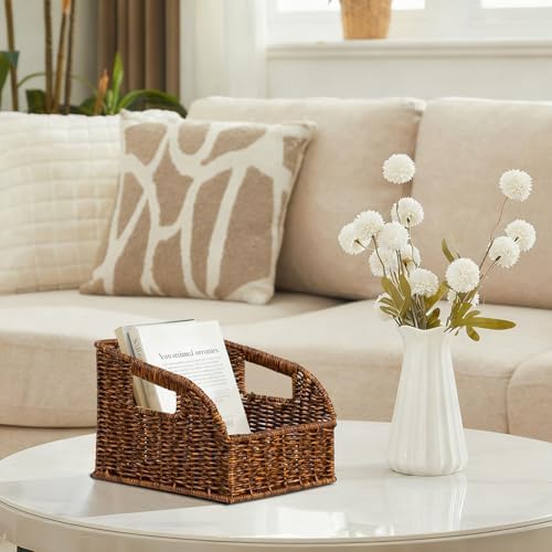 Pantry Baskets for Organizing,Wicker Storage Bins, 3Pack, Brown - Image 5