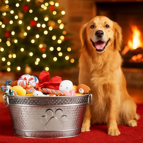 BREKX Steel Metal Pet Storage & Dog Toy Bin w/ Handles, Chew Proof - Image 3