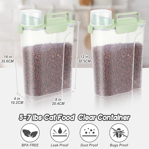 LEAWALK 5-7Lbs Airtight Dog Cat Food Storage Container Llight Green 2Pack - Image 2