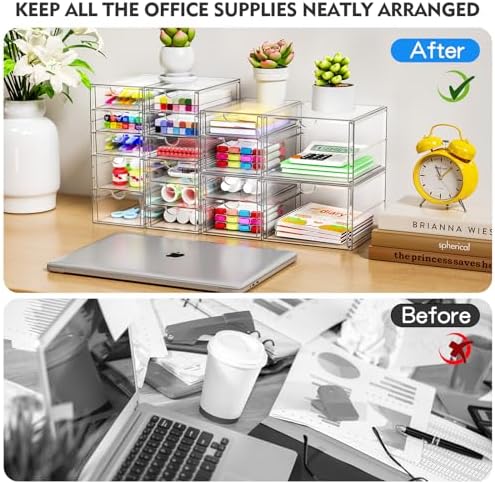 ARSTPEOE 17-Drawer Acrylic Storage & Makeup Organizer for Desk, Bath - Image 6