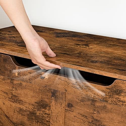 HOOBRO Storage Chest, 39.3" Toy Chest with Drawer, Wooden Storage Bench, Sturdy Entryway Bench Supports 330 lb, Shoe Bench, Safety Hinge, U-Shaped Opening, Easy Assembly, Rustic Brown FG710CW01G2 - Image 6