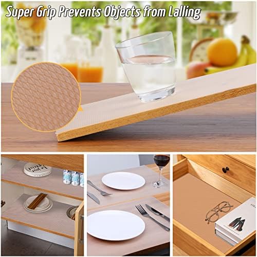 Anoak Shelf Liner, 12 Inches x 20(240.1 Inch) FT Non-Slip Cabinet Liner, Diamond Pattern Clear - Image 3