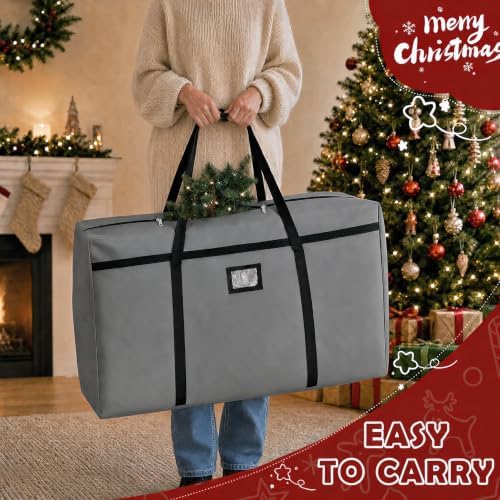 Christmas Tree Storage Bag, Fits 4/5 Ft Artificial Trees, Grey - Image 6