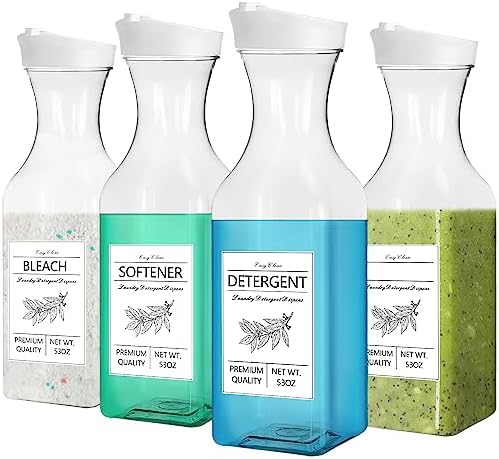 4 Pack Laundry Detergent Dispenser,53oz Liquid Fabric Softener Dispenser by Rrshnsgv