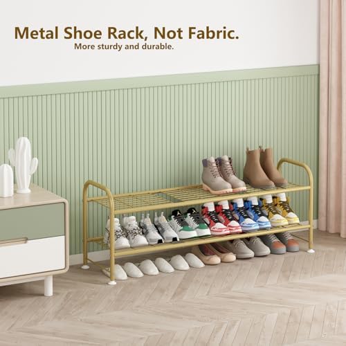 LINZINAR 2 Tier Long Shoe Rack for Closet Metal Shoe Organizer for Entryway - Image 5