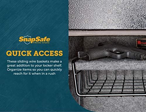 SnapSafe Hanging Shelf Document Basket, 76012 - Coated Wire Basket Maximizes Storage for Documents, Gun Accessories, & Ammo - Easy Access Under Shelf Storage for Gun Safes - Holds Up to 40 Pounds - Image 5