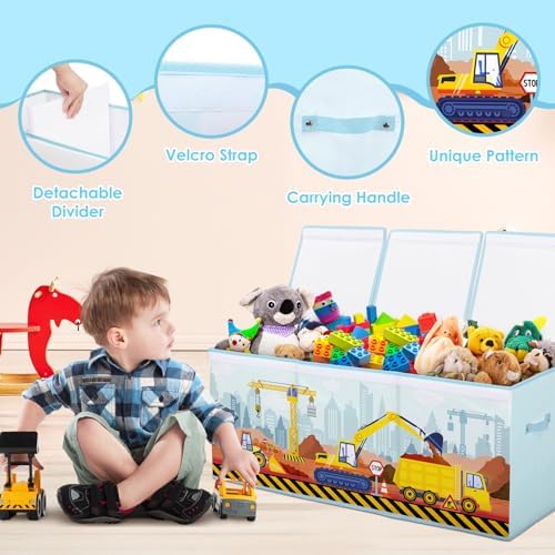 Toy Storage Box with Lids Extra Large Collapsible Toy Box Chest for Kids - Image 3