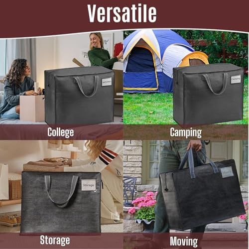 VENO Heavy Duty Moving Bags, Storage Bags, 13 Gallon, Dark Gray, 4 Pack - Image 6
