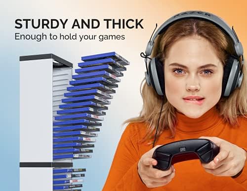 Video Game Storage Tower for PS5/PS4, 36 Disc Game Holder 6.6 x 4.7 x 29 In - Image 5