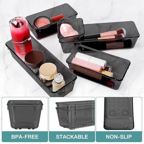 13 PCS Drawer Organizer Set, 5 Size Bathroom and kitchen organizer Trays - Image 3